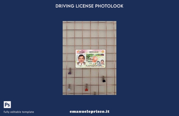 stile verificato Patente di guida USA Georgia () modello FRONTALE photolook