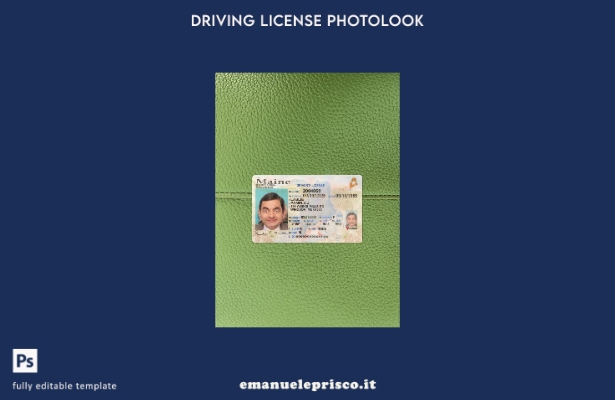 stile verificato patente di guida USA Maine presente modello frontale photolook
