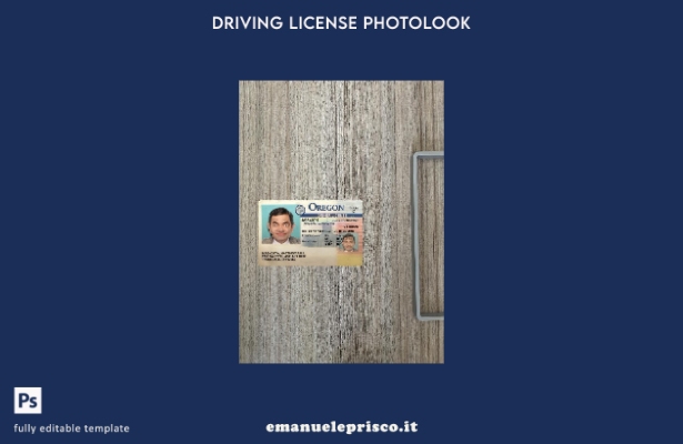 stile verificato patente di guida USA Oregon presente modello frontale photolook