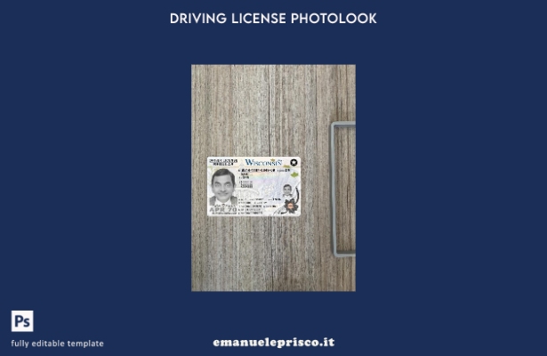 stile verificato patente di guida USA Wisconsin presente modello frontale photol