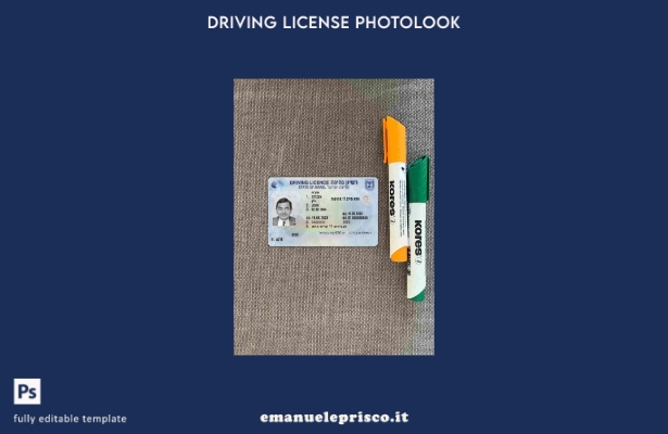 stile verificato patente di guida israeliana presente modello FRONTALE photolook