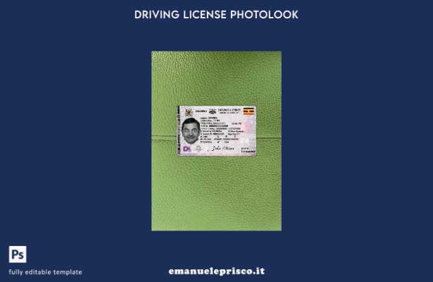 stile verificato patente di guida ugandese presente modello frontale photolook