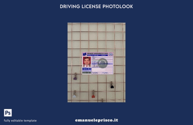 stile verificato versione patente di guida del Congo modello FRONTALE photoloo 1