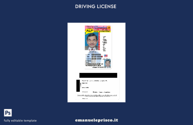 verified style Patente di guida USA Connecticut stile verificato secondo il modello template