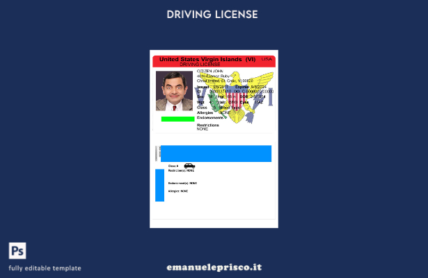 verified style modello DL stile verificato per Isole Vergini USA template