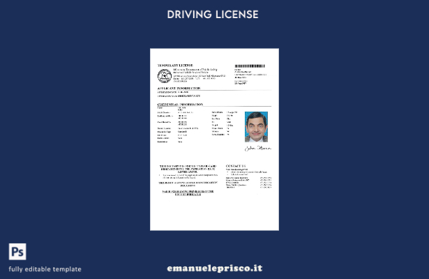 verified style modello di licenza temporanea USA Minnesota stile verificato template