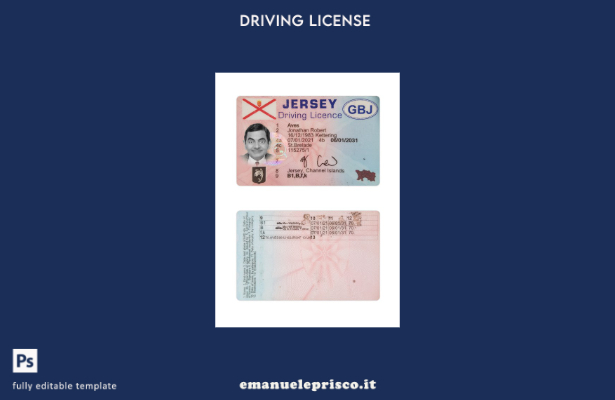 verified style modello di patente di guida Jersey in stile verificato template