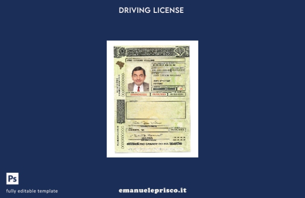 verified style modello di patente di guida brasile(RioGrandedoSul) stile verificato template