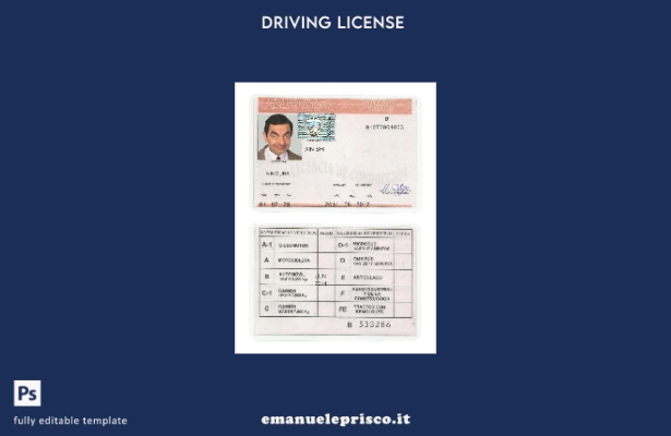 verified style modello di patente di guida cubana in stile verificato template