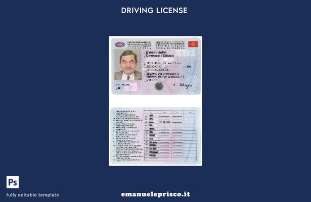 verified style modello di patente di guida del Kirghizistan in stile verificato template