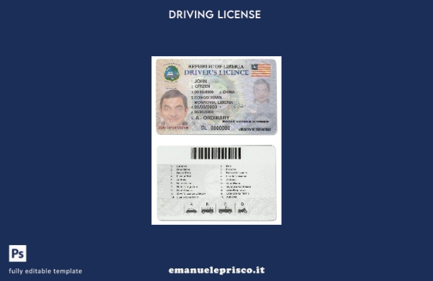 verified style modello di patente di guida della Liberia in stile verificato template