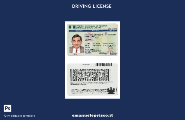 verified style modello di patente di guida della Nigeria in stile verificato template