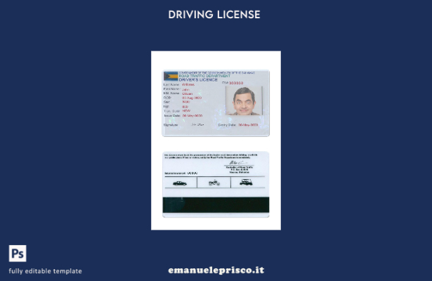 verified style modello di patente di guida delle Bahamas in stile verificato template