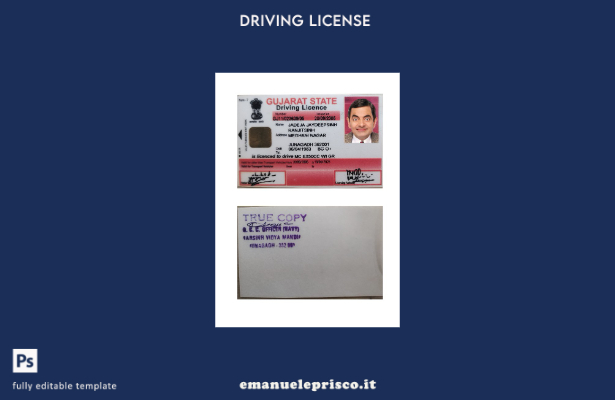 verified style modello di patente di guida dello stato dell'India Gujarat in stile verificato template