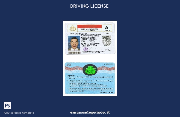 verified style modello di patente di guida indonesiana in stile verificato template