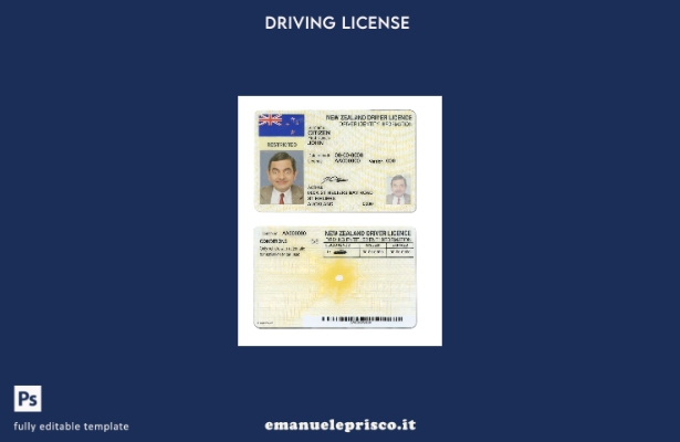 verified style modello di patente di guida neozelandese in stile verificato template