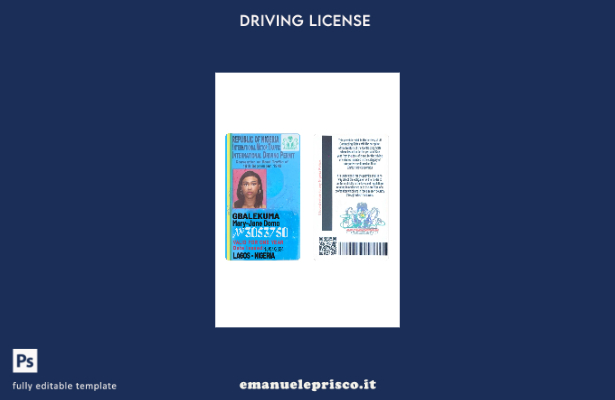 verified style modello di patente internazionale della Nigeria in stile verificato template