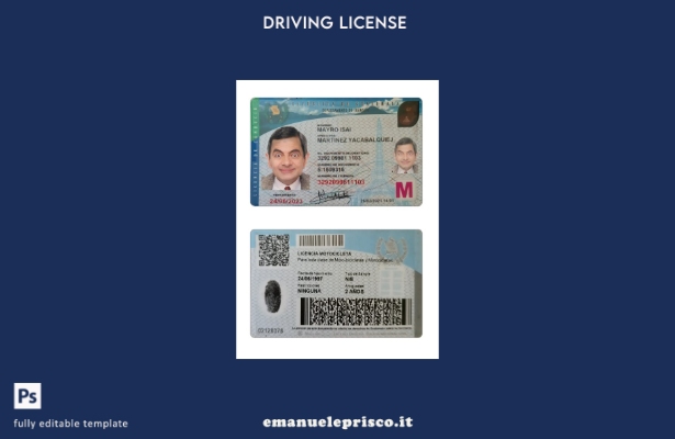 verified style modello presente della patente di guida del Guatemala in stile verificato template