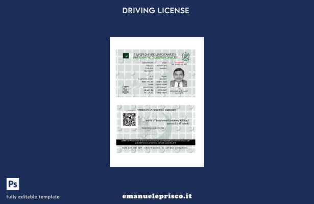 verified style modello presente patente di guida internazionale pakistana stile verificato template