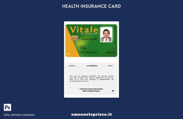 modello di carta vitale Francia stile verificato