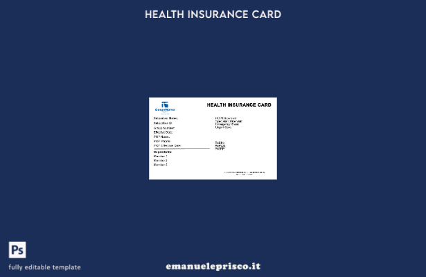 modello di tessera di assicurazione sanitaria maltese in stile verificato