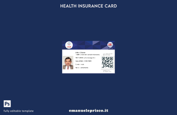 modello di tessera sanitaria Tebib dell'Azerbaigian in stile verificato