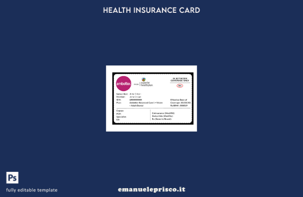 stile verificato Modello di tessera di assicurazione sanitaria USA Ambetter Heal