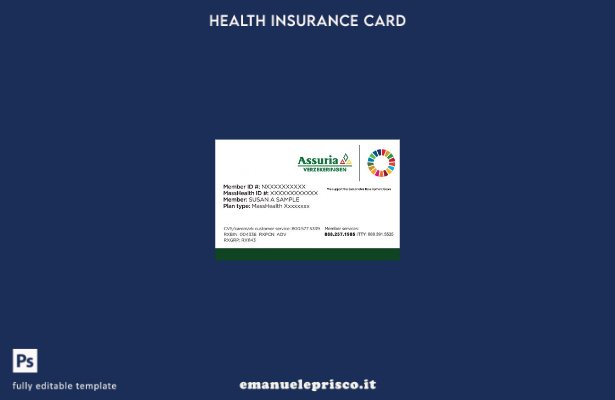stile verificato Modello di tessera di assicurazione sanitaria del Suriname
