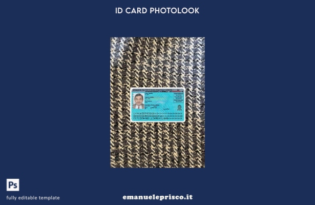 Carta d'identità del Perù in stile verificato, modello photolook FRONTALE