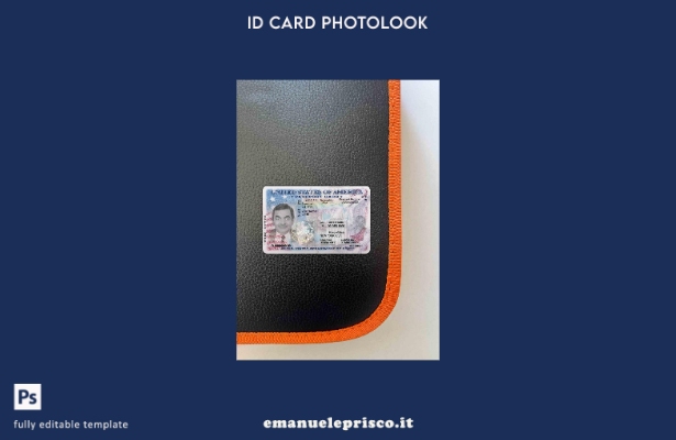Carta d'identità passaporto USA stile verificato, modello photolook FRONTALE