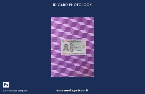 modello FRONTALE photolook della carta d'identità consolare del Messico in stile