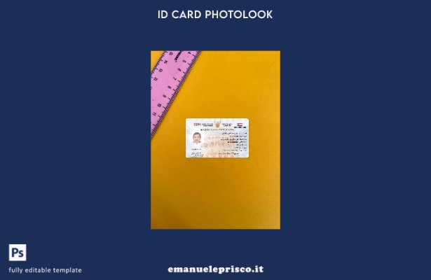 modello FRONTALE photolook della carta d'identità del Sudan in stile verificato