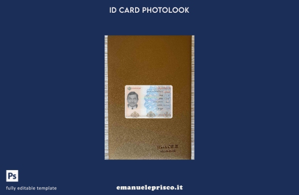 modello FRONTALE photolook della carta d'identità iraniana in stile verificato