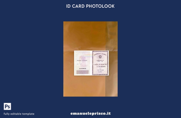 modello FRONTALE photolook della carta d'identità italiana (La Carta D'Identita'