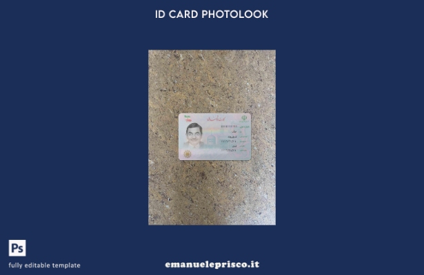 modello FRONTE photolook della carta NID dell'Iran stile verificato