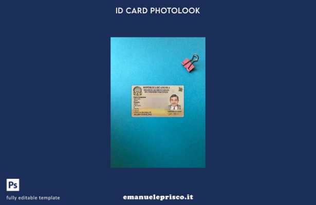 modello anteriore photolook presente della carta d'identità dell'Angola in stile