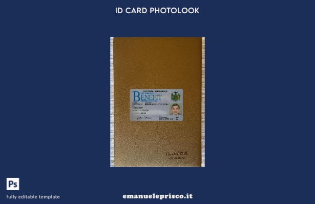 modello frontale photolook per carta d'identità Benefit USA New York stile verif