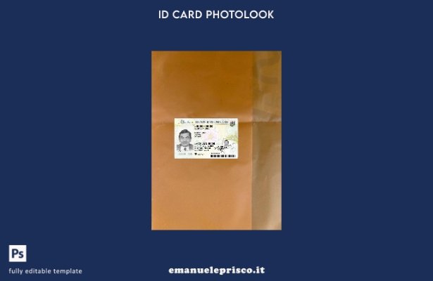 modello frontale photolook per carta d'identità Canada Alberta in stile verifica