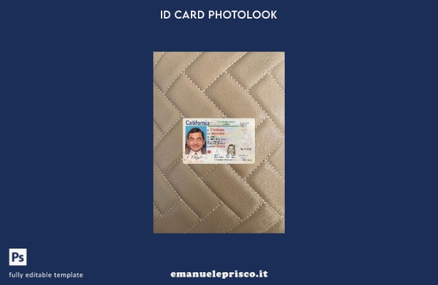 modello frontale photolook per carta d'identità USA California in stile verifica