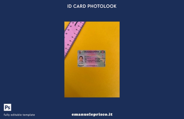 modello frontale photolook per carta d'identità del Burundi in stile verificato