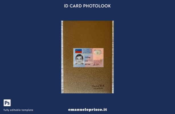 modello frontale photolook per carta d'identità del Liechtenstein in stile verif