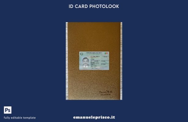modello frontale photolook per carta d'identità del Mali in stile verificato