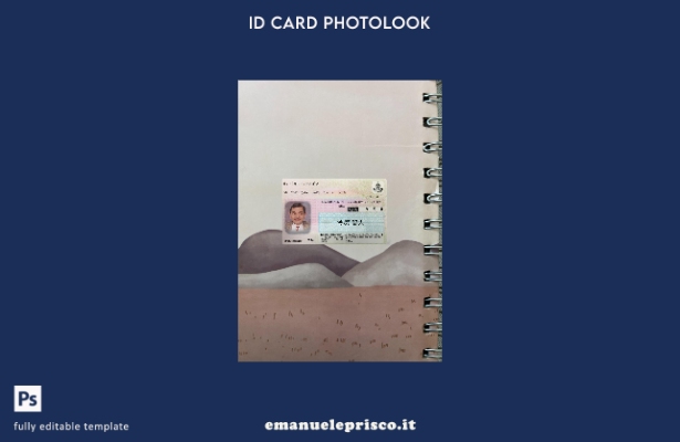 modello frontale photolook per carta d'identità giapponese in stile verificato