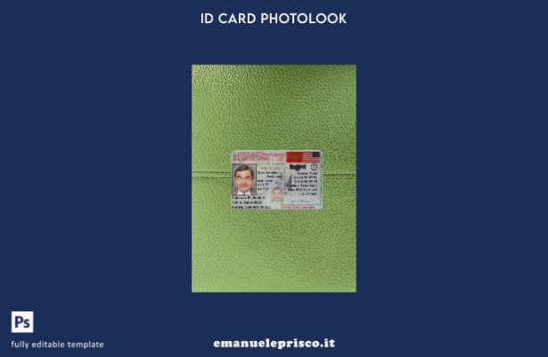 modello frontale photolook per carta d'identità moresca americana in stile verif