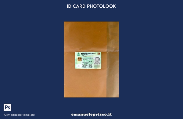 modello frontale photolook per carta d'identità nazionale pakistana in stile ver
