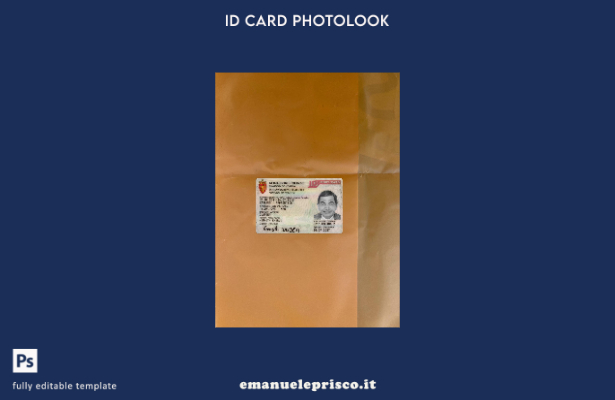 modello frontale photolook per carta d'identità norvegese in stile verificato