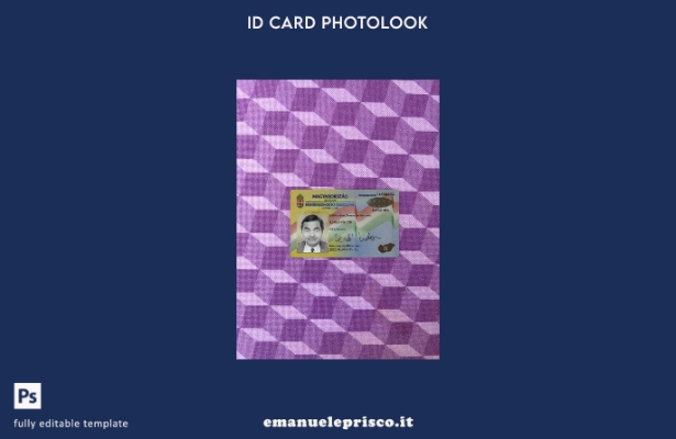 modello frontale photolook per carta d'identità ungherese in stile verificato