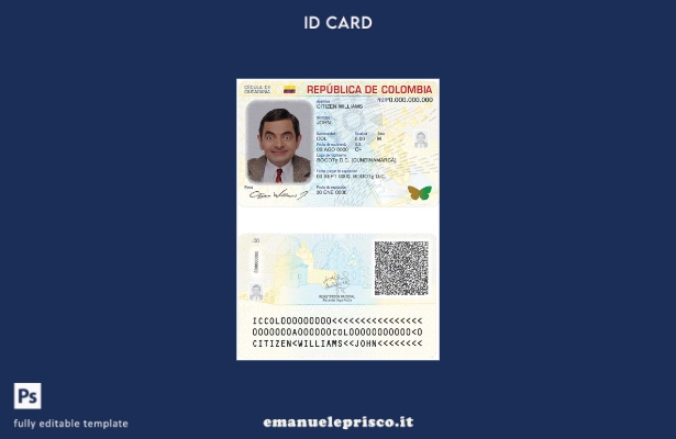 modello ID Colombia stile verificato ( presente).