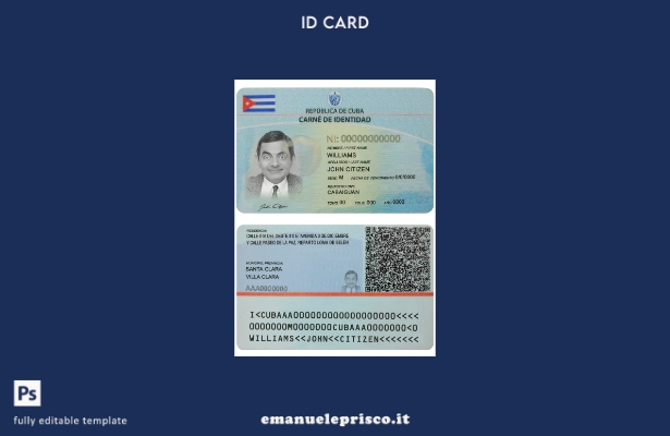 modello ID Cuba in stile verificato