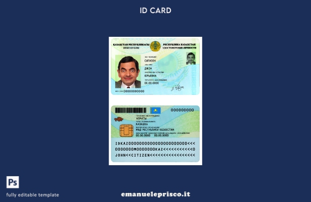 modello ID Kazakistan in stile verificato ( presente).
